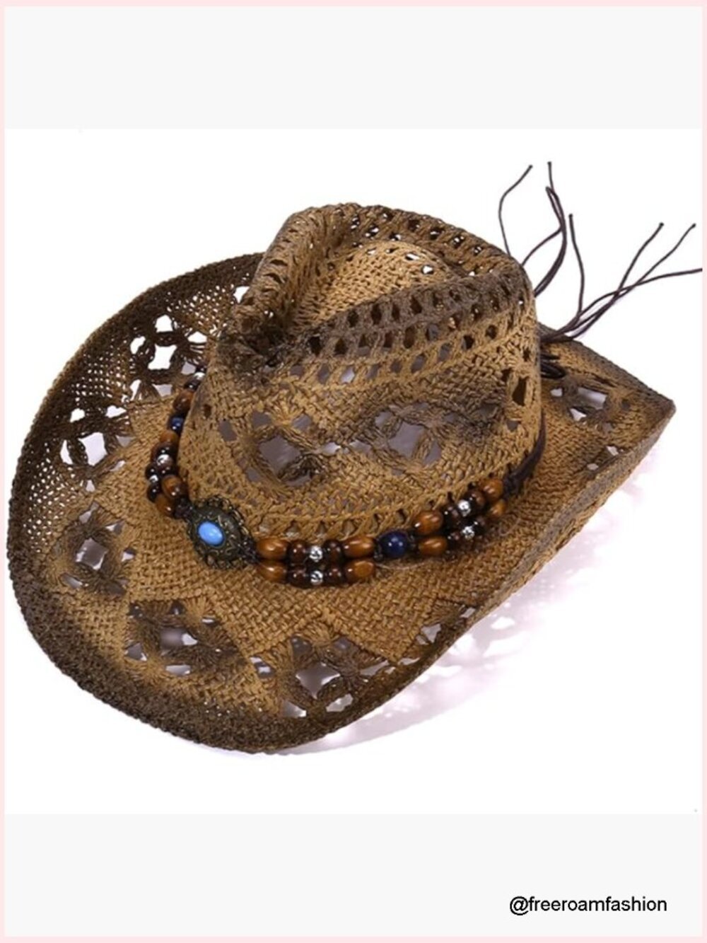 Straw Cowboy Hat with Shapeable Brim for Costume